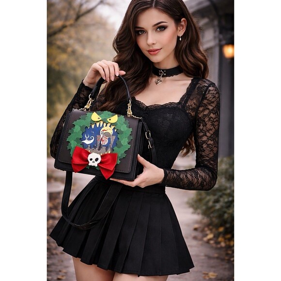 Loungefly Handbags - NWT Loungefly Disney Nightmare Before Christmas Wreath Crossbody Purse RARE